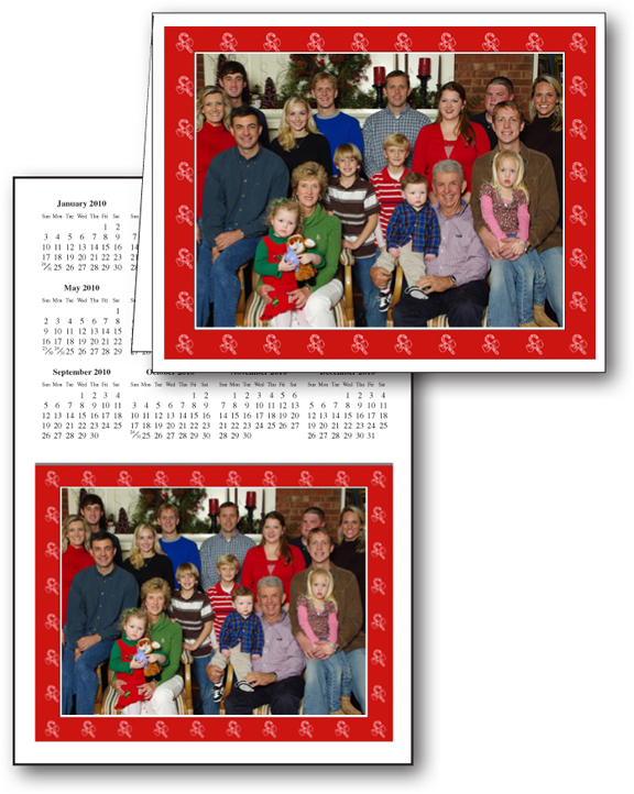 Custom Photo FOLDED Christmas Cards with calendar Calendar Company